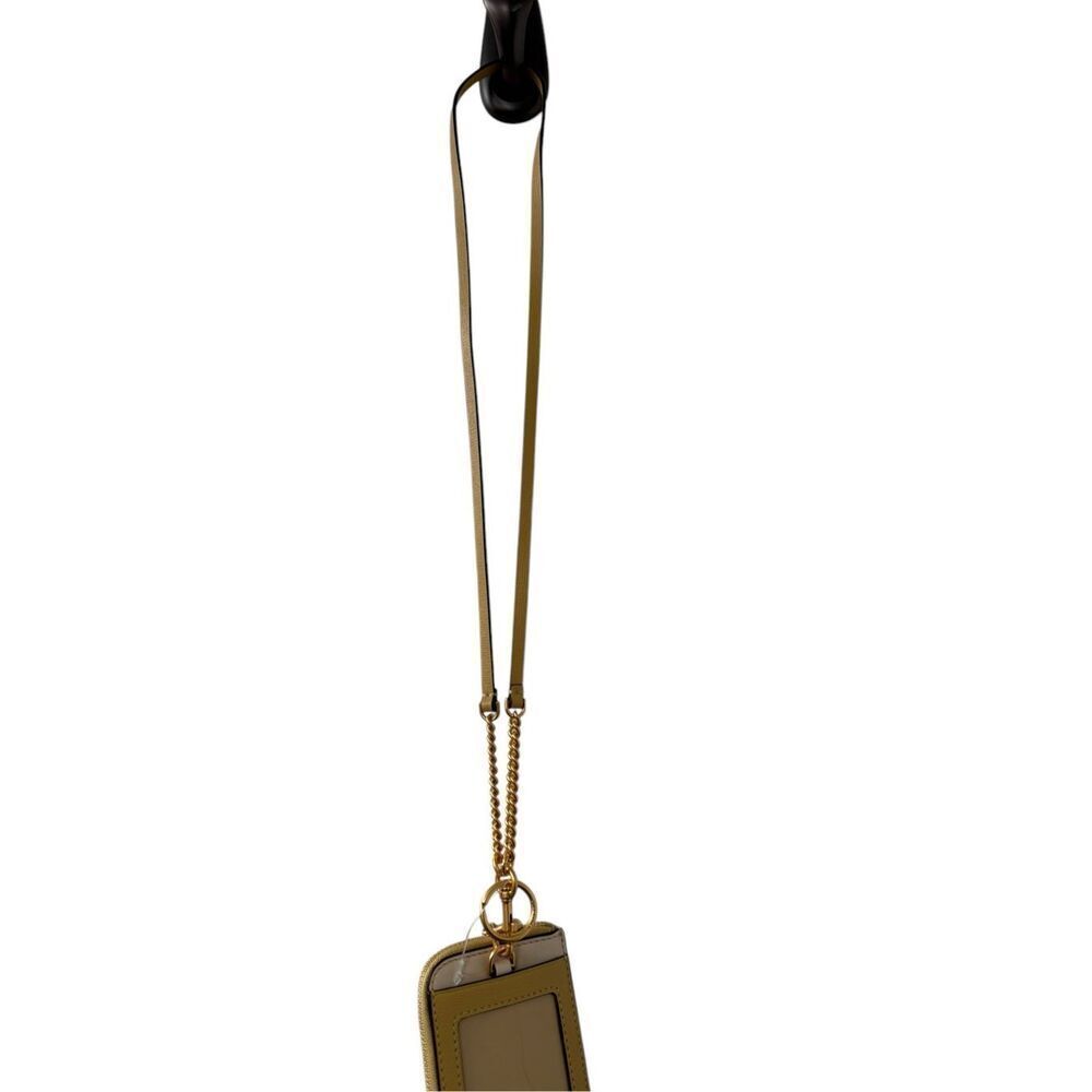 NWT Tory Burch Robinson Colorblock Lanyard Card Holder Beeswax Women's One Size - Picture 5 of 8